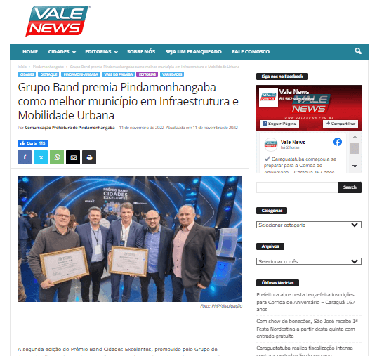 Notícia no site da giz_br